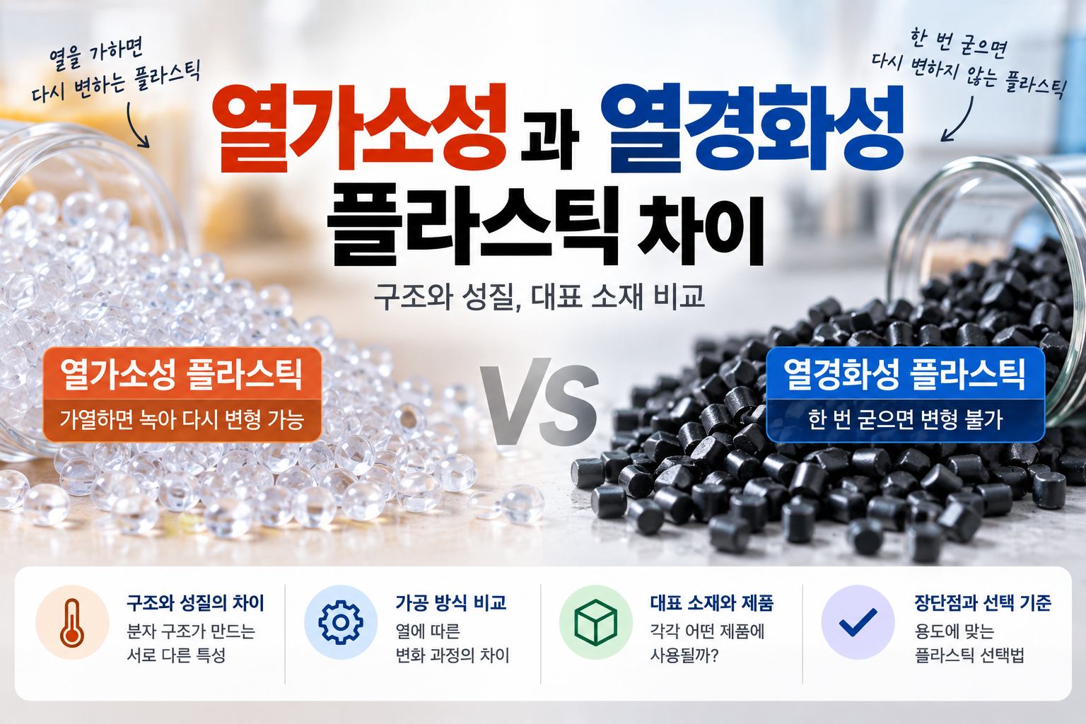 열가소성 플라스틱과 열경화성 플라스틱 차이