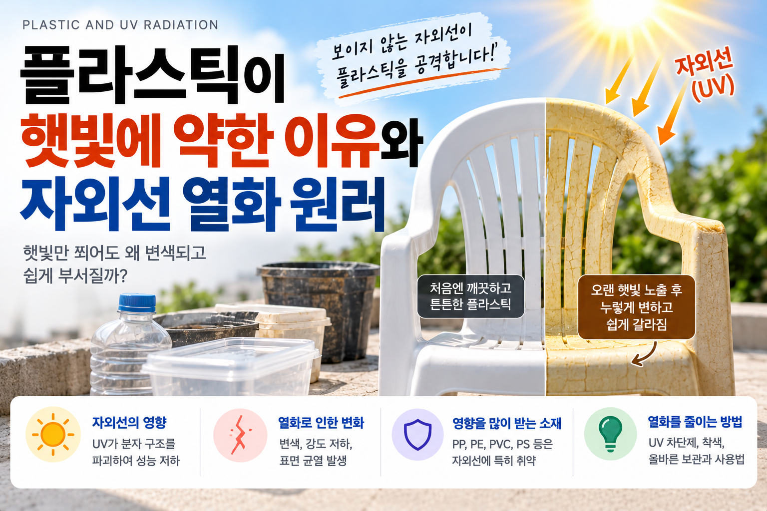 플라스틱이 햇빛에 약한 이유와 자외선 열화 원리