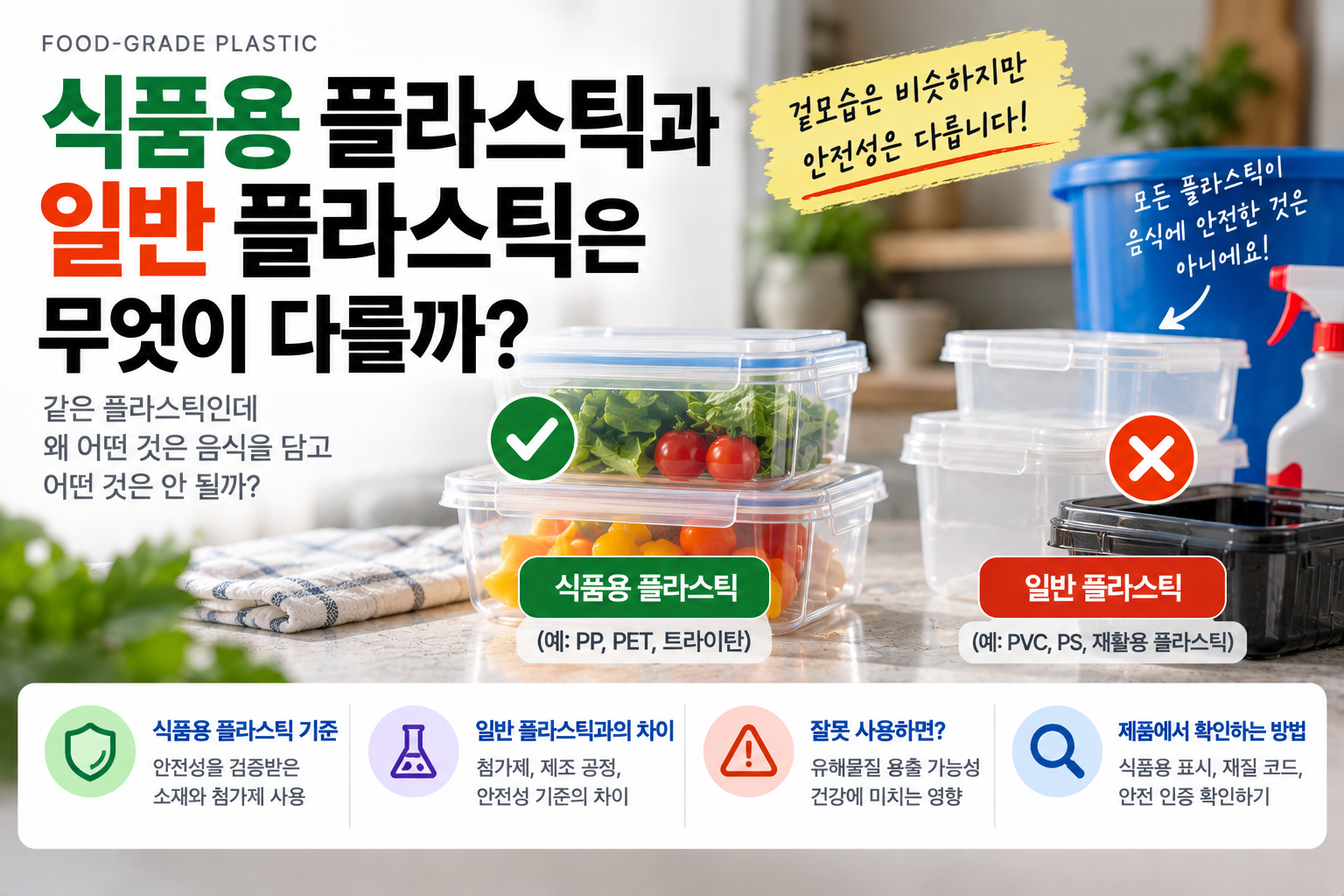 식품용 플라스틱과 일반 플라스틱은 무엇이 다를까