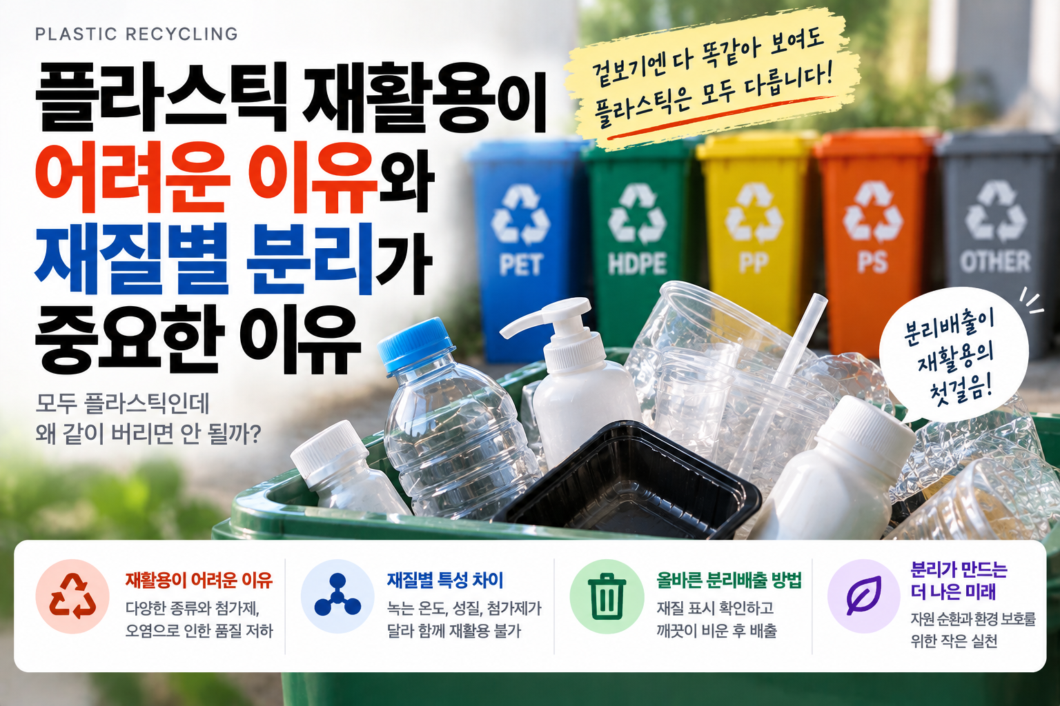플라스틱 재활용이 어려운 이유와 재질별 분리가 중요한 이유